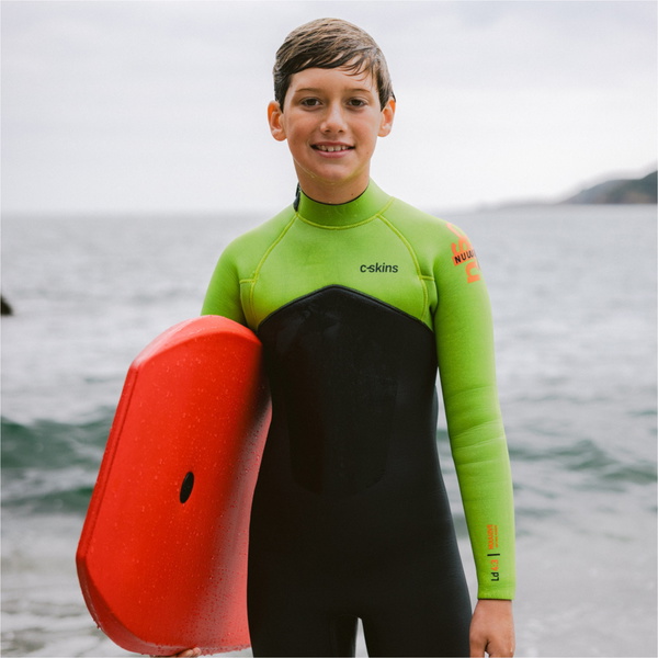 2026 C-Skins Junior Nuwave Legend 4/3mm Back Zip Neopreno C-NLE43JBZ - Meteor / Lime / Orange